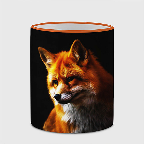 Кружка цветная Лисичка рыжая / 3D-Оранжевый кант – фото 2