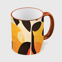Кружка 3D Сафари узоры, цвет: 3D-оранжевый кант