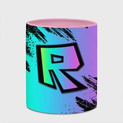 Кружка 3D Roblox neon logo, цвет: 3D-белый + розовый — фото 2