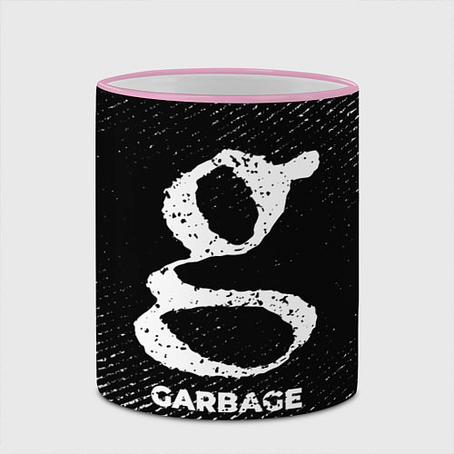 Кружка цветная Garbage с потертостями на темном фоне / 3D-Розовый кант – фото 2