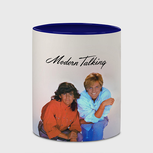 Кружка цветная Modern Talking : Thomas Anders and Dieter Bohlen / 3D-Белый + синий – фото 2