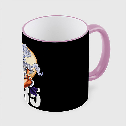 Кружка цветная Монки Д Луффи 5 гир - One Piece / 3D-Розовый кант – фото 1