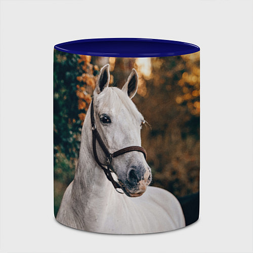 Кружка цветная Белая лошадка / 3D-Белый + синий – фото 2