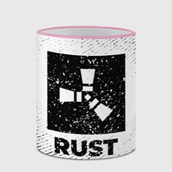Кружка 3D Rust с потертостями на светлом фоне, цвет: 3D-розовый кант — фото 2