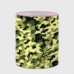Кружка 3D Камуфляж Зеленые листья, цвет: 3D-розовый кант — фото 2