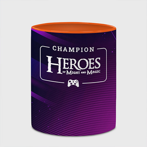 Кружка цветная Heroes of Might and Magic gaming champion: рамка с / 3D-Белый + оранжевый – фото 2