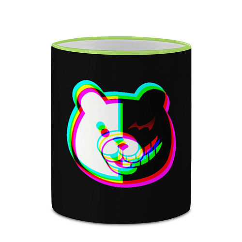 Кружка цветная Danganronpa glitch monokuma / 3D-Светло-зеленый кант – фото 2