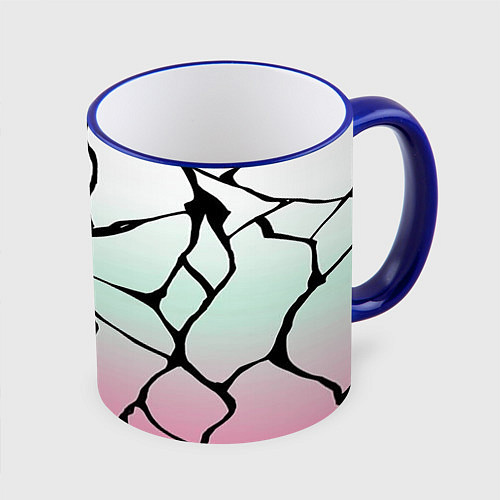 Кружка цветная Шинобу Кочо Кимоно / 3D-Синий кант – фото 1