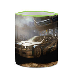 Кружка 3D Nfs most wanted bmw, цвет: 3D-светло-зеленый кант — фото 2