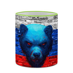 Кружка 3D Русский медведь арт, цвет: 3D-светло-зеленый кант — фото 2