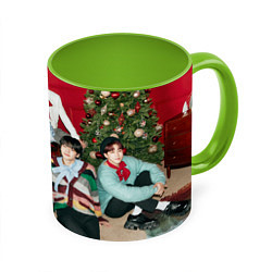 Кружка 3D Stray Kids Christmas EveL, цвет: 3D-белый + светло-зеленый