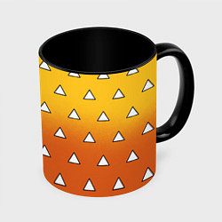 Кружка 3D Оранжевое кимоно с треугольниками - Зеницу клинок, цвет: 3D-белый + черный