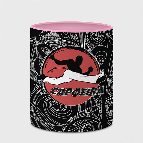 Кружка цветная Capoeira fighter jump / 3D-Белый + розовый – фото 2