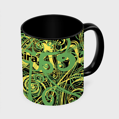 Кружка цветная Capoeira pattern / 3D-Белый + черный – фото 1