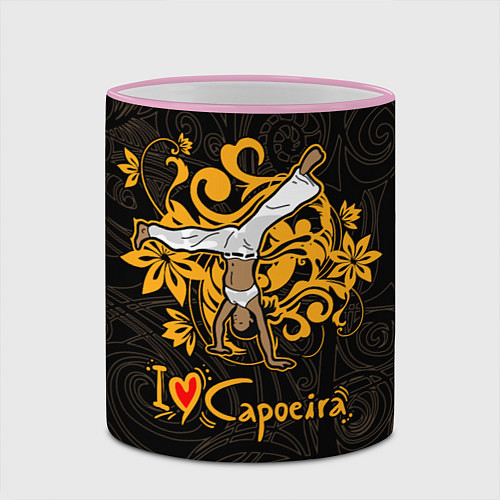 Кружка цветная I love Capoeira fighter / 3D-Розовый кант – фото 2