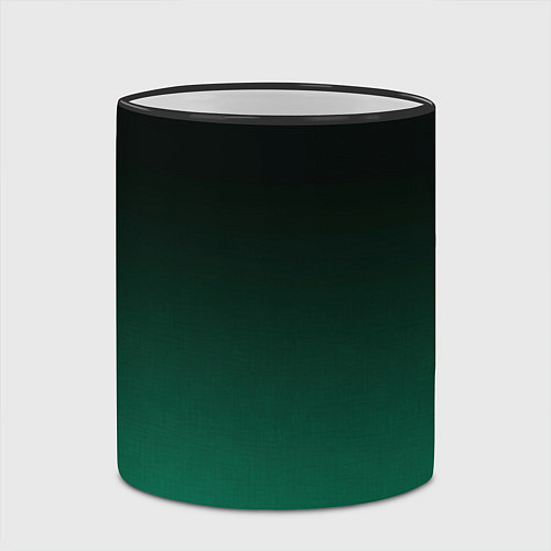 Кружка цветная Черный и бирюзово - зеленый, текстурированный под / 3D-Черный кант – фото 2