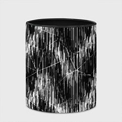 Кружка 3D Черно-белые штрихи, зигзаг, цвет: 3D-белый + черный — фото 2