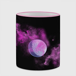 Кружка 3D Космическая Луна в дыму, цвет: 3D-розовый кант — фото 2