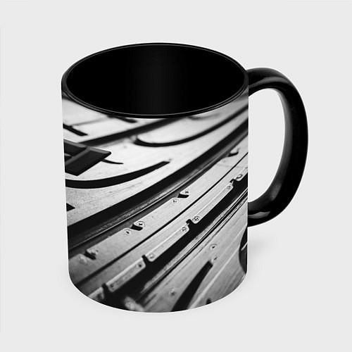 Кружка цветная Formula 1 - dark theme / 3D-Белый + черный – фото 1