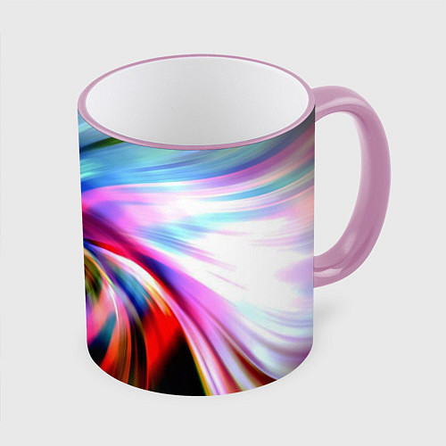 Кружка цветная Радужная спираль / 3D-Розовый кант – фото 1