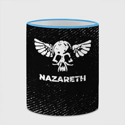 Кружка 3D Nazareth с потертостями на темном фоне, цвет: 3D-небесно-голубой кант — фото 2