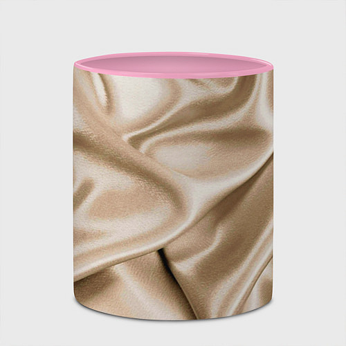 Кружка цветная Струящаяся золотистая ткань / 3D-Белый + розовый – фото 2