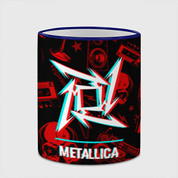 Кружка 3D Metallica rock glitch, цвет: 3D-синий кант — фото 2