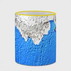 Кружка 3D Старая штукатурка - стена, цвет: 3D-желтый кант — фото 2