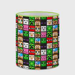 Кружка 3D Minecraft - characters, цвет: 3D-светло-зеленый кант — фото 2