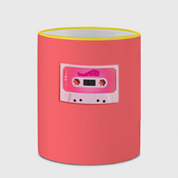 Кружка 3D BTS cassette, цвет: 3D-желтый кант — фото 2
