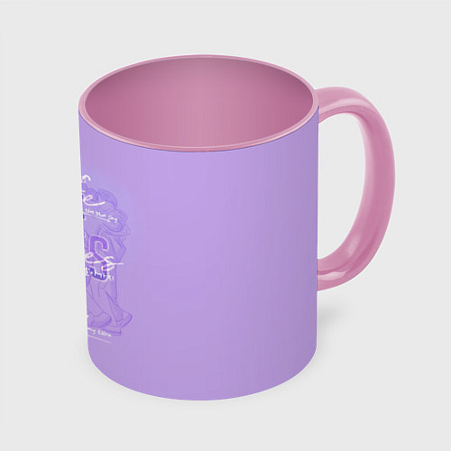 Кружка цветная BTS live goes on / 3D-Белый + розовый – фото 1