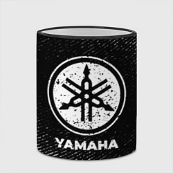 Кружка 3D Yamaha с потертостями на темном фоне, цвет: 3D-черный кант — фото 2