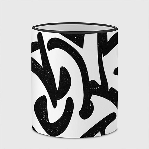 Кружка цветная Хаотичные узоры в стиле граффити / 3D-Черный кант – фото 2