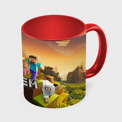 Кружка 3D Артем Minecraft, цвет: 3D-белый + красный