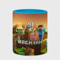 Кружка 3D Василий Minecraft, цвет: 3D-белый + небесно-голубой — фото 2