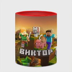 Кружка 3D Виктор Minecraft, цвет: 3D-белый + красный — фото 2