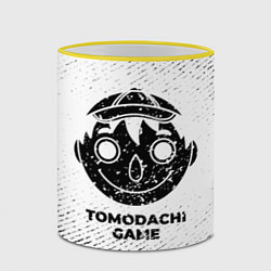 Кружка 3D Tomodachi Game с потертостями на светлом фоне, цвет: 3D-желтый кант — фото 2
