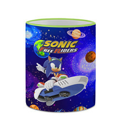 Кружка 3D Sonic Free Riders - Hedgehog - Racer, цвет: 3D-светло-зеленый кант — фото 2