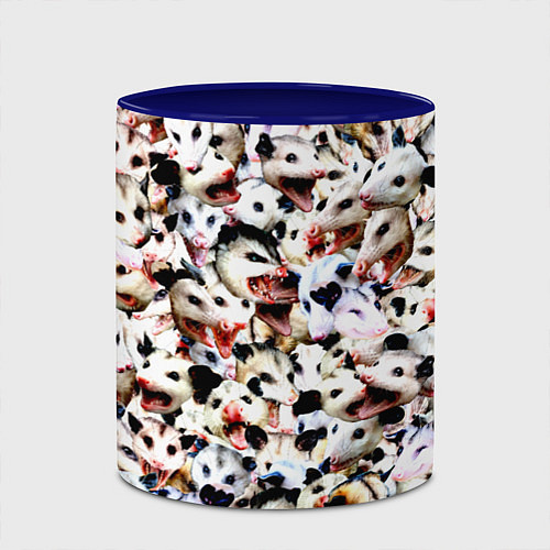 Кружка цветная Опоссумы / 3D-Белый + синий – фото 2