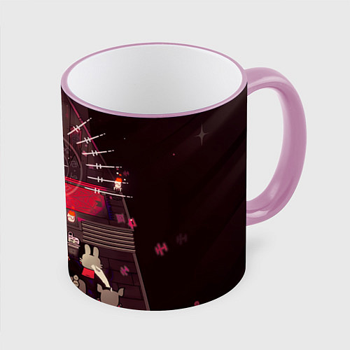 Кружка цветная Cult of the Lamb - Обряд / 3D-Розовый кант – фото 1