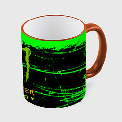 Кружка 3D Monster energy green neon, цвет: 3D-оранжевый кант