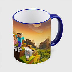 Кружка 3D Захар Minecraft, цвет: 3D-синий кант