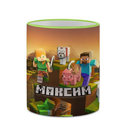 Кружка 3D Максим Minecraft, цвет: 3D-светло-зеленый кант — фото 2