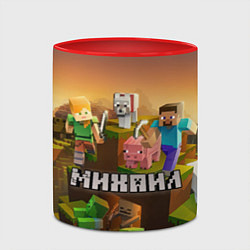 Кружка 3D Михаил Minecraft, цвет: 3D-белый + красный — фото 2