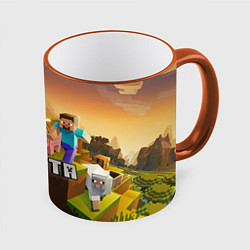 Кружка 3D Никита Minecraft, цвет: 3D-оранжевый кант