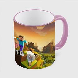 Кружка 3D Никита Minecraft, цвет: 3D-розовый кант