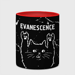 Кружка 3D Группа Evanescence и рок кот, цвет: 3D-белый + красный — фото 2