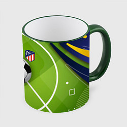 Кружка 3D Atletico madrid Мяч, цвет: 3D-зеленый кант