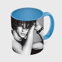 Кружка 3D Timothee Chalamet Vogue 2022, цвет: 3D-белый + небесно-голубой