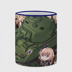 Кружка 3D Девушки и танк, цвет: 3D-синий кант — фото 2